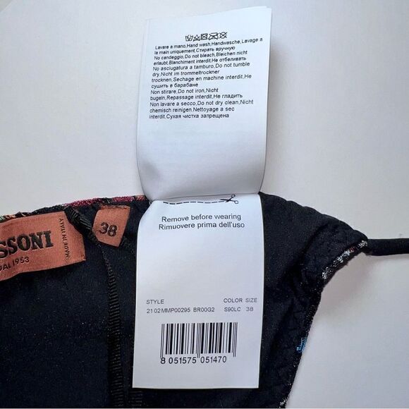 Missoni Dégradé Fringed Halter Neck Triangle Bikini in Black Monstera - Picture 12 of 13